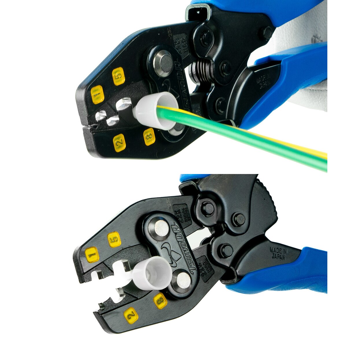 送料無料】ツノダ 圧着工具 絶縁被覆付閉端接続子用 CE1/CE2/CE5/CE8