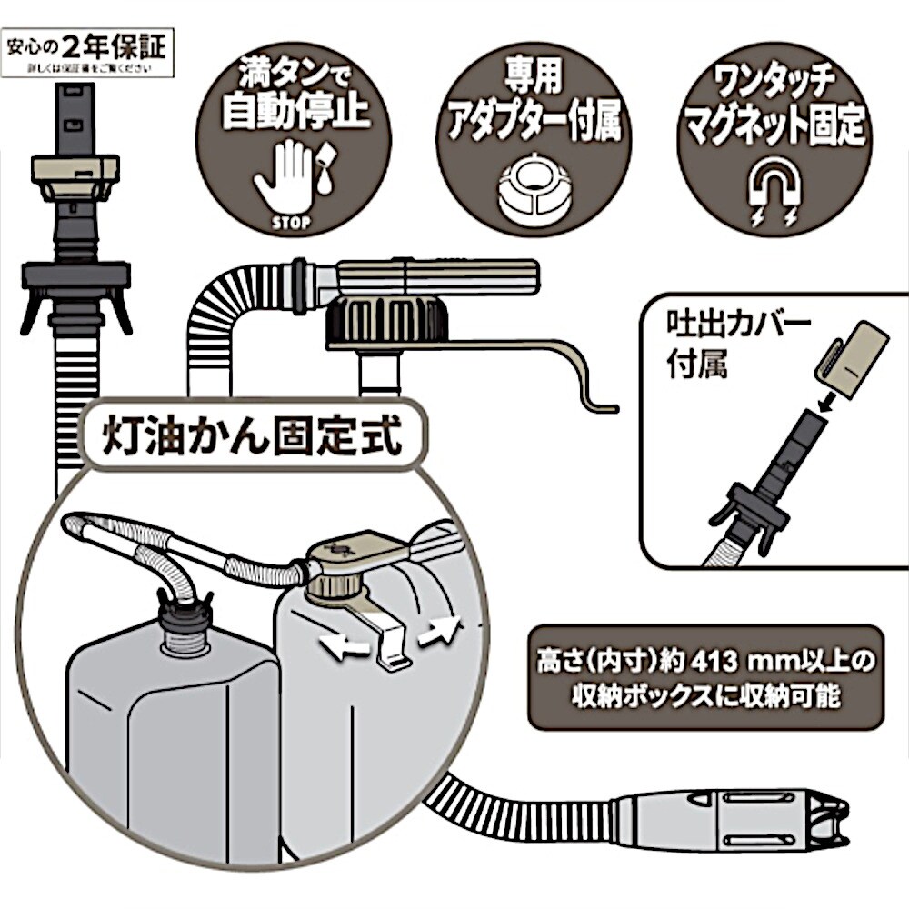 盆明けまで取り置き 工進 乾電池式給油ポンプ ママオート 直付けタイプ マグネット固定 EPF