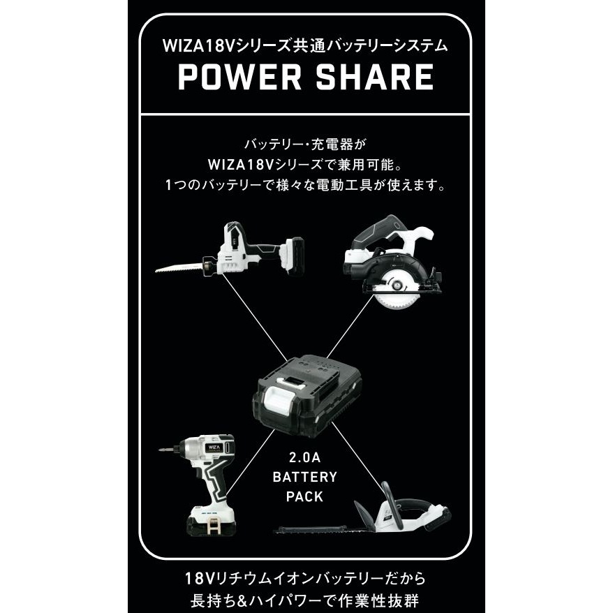 送料無料】ウイザ WIZA 18V 充電式のこぎり WZ-18RS 本体のみ