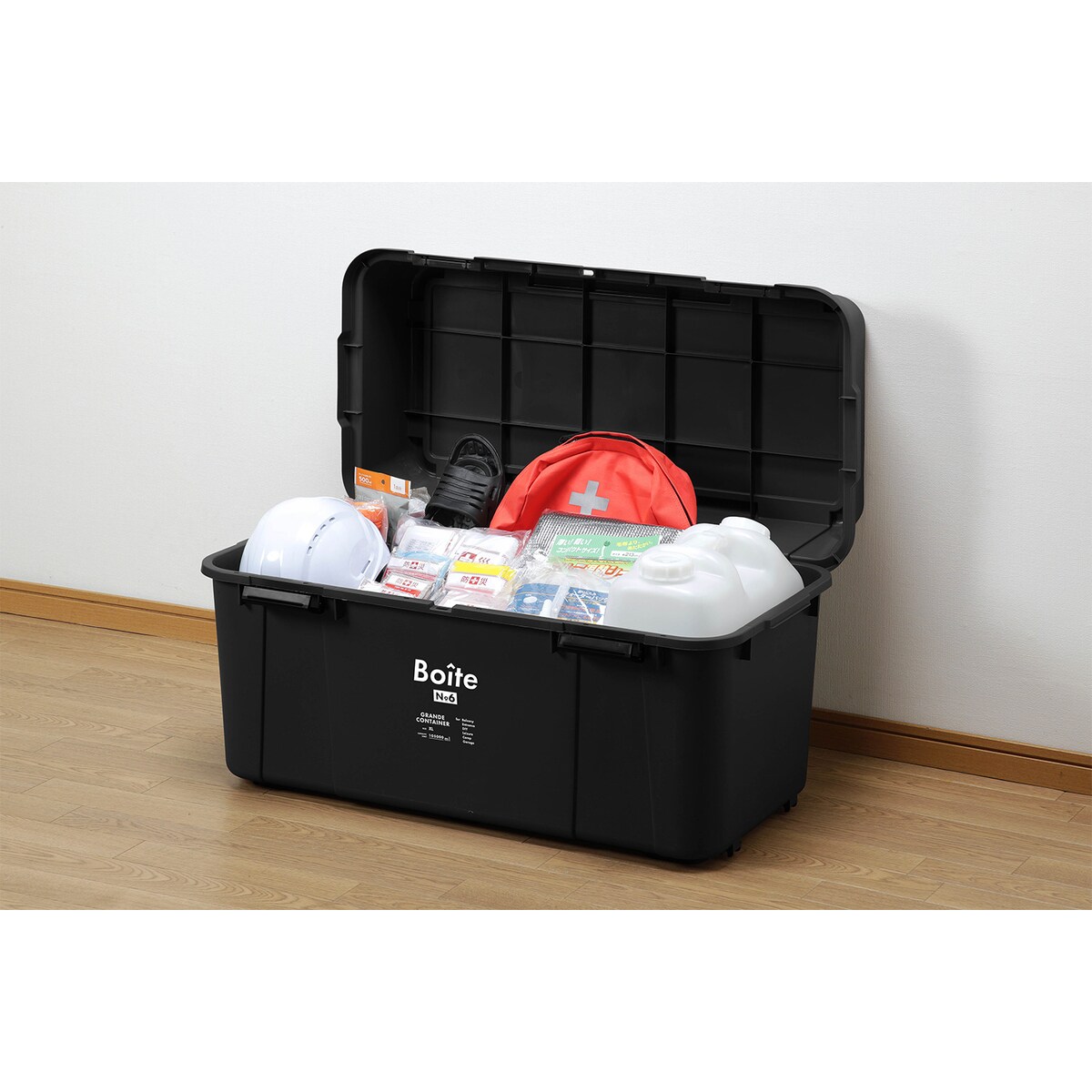 【送料無料】グリーンパル Boiteガレージ ベランダコンテナ105L ブラック MA-4017