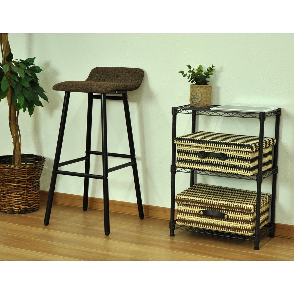 送料無料】エイ・アイ・エス 19φスチールラックセット 3段 ブラウン NS