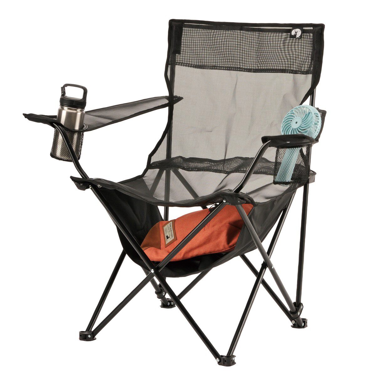 キャプテンスタッグ クールメッシュ リラックスラウンジチェア ブラック UC-1887