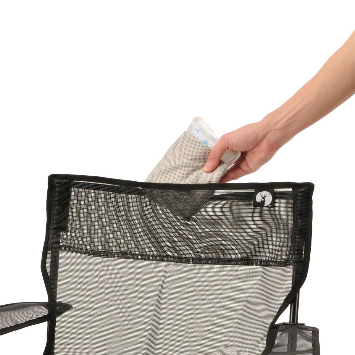 キャプテンスタッグ クールメッシュ リラックスラウンジチェア ブラック UC-1887