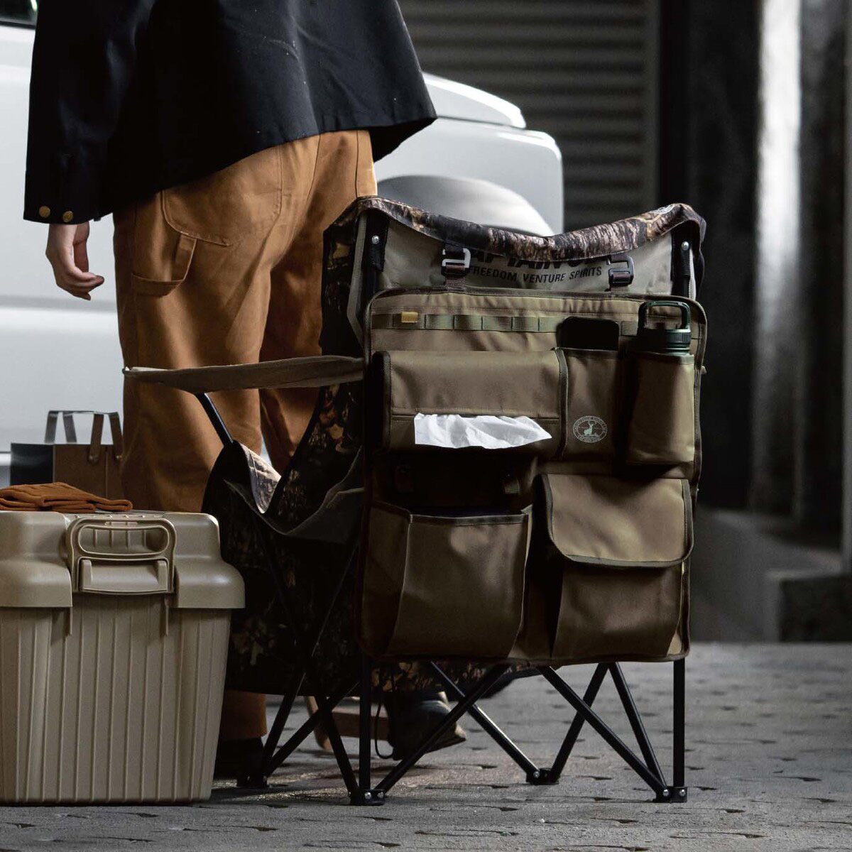 【送料無料】キャプテンスタッグ ビヨンドストレージ チェア&シートポケット オリーブ UP-1066