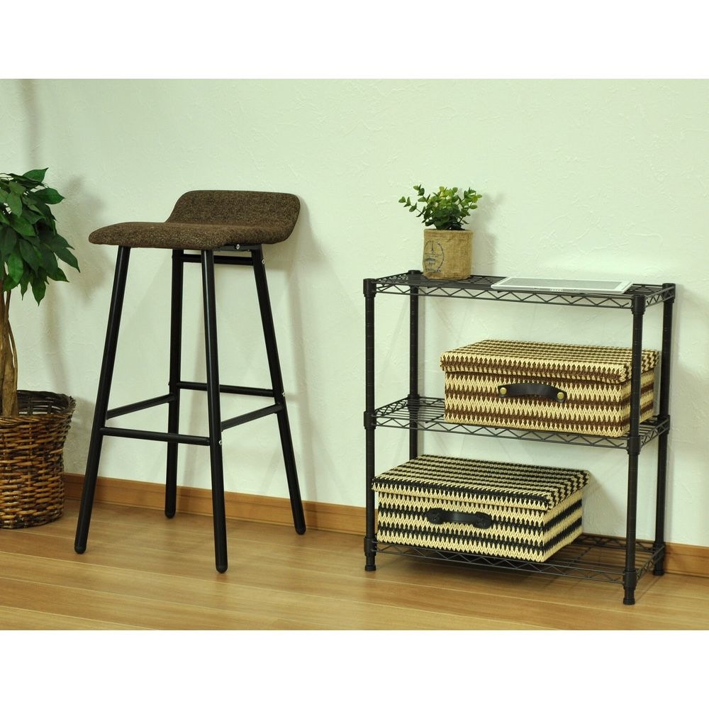 ブラウン スチールラック 3段 スチールラック 3段 幅61cm 高さ110cm モカブラウン (TW002BRN) TWILL