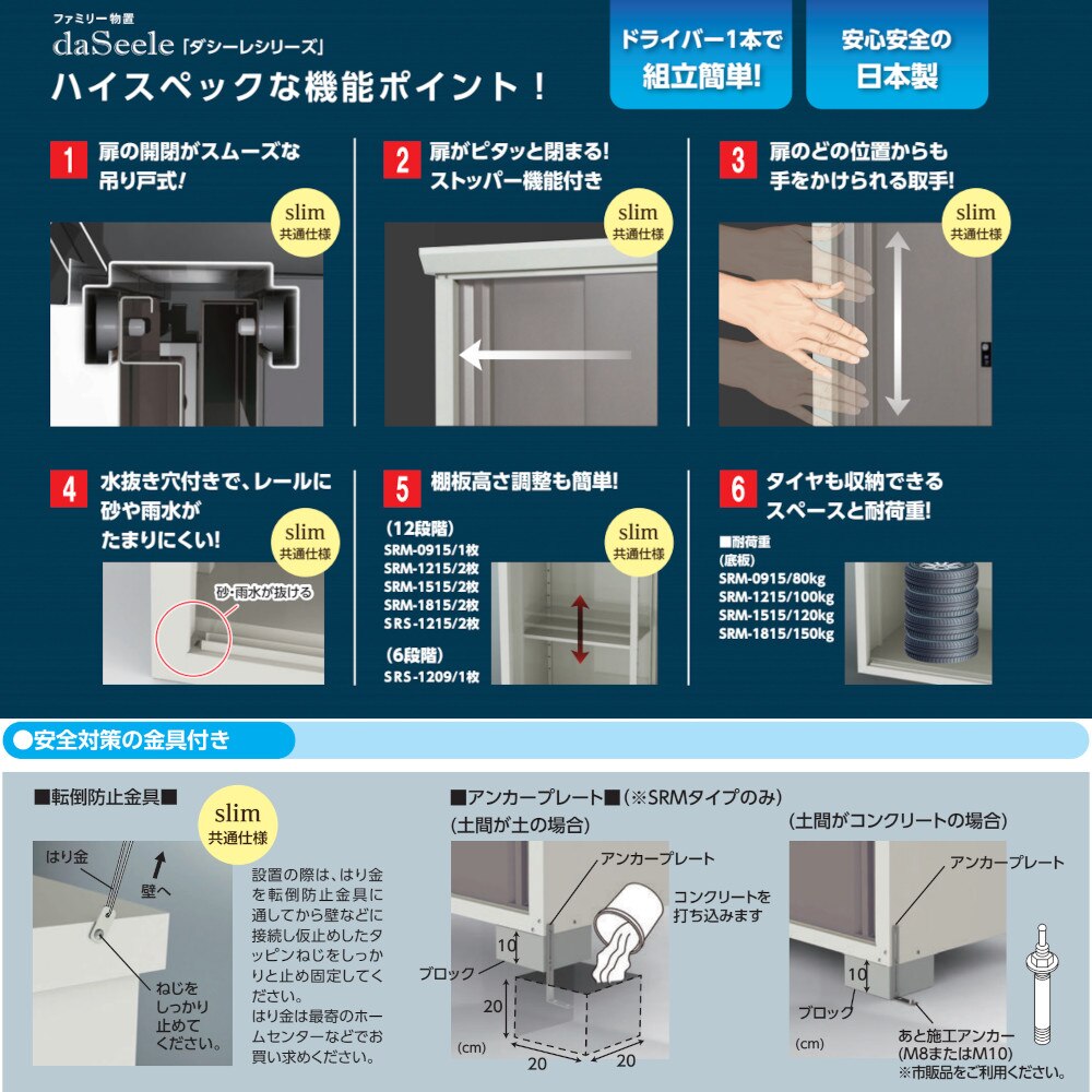 送料無料】グリーンライフ ファミリー物置 ダシーレ 1815 チタングレー SRM-1815TGY 【メーカー直送・代引不可】  物置・サイクルハウス,家庭用収納庫,収納庫 アークランズオンライン