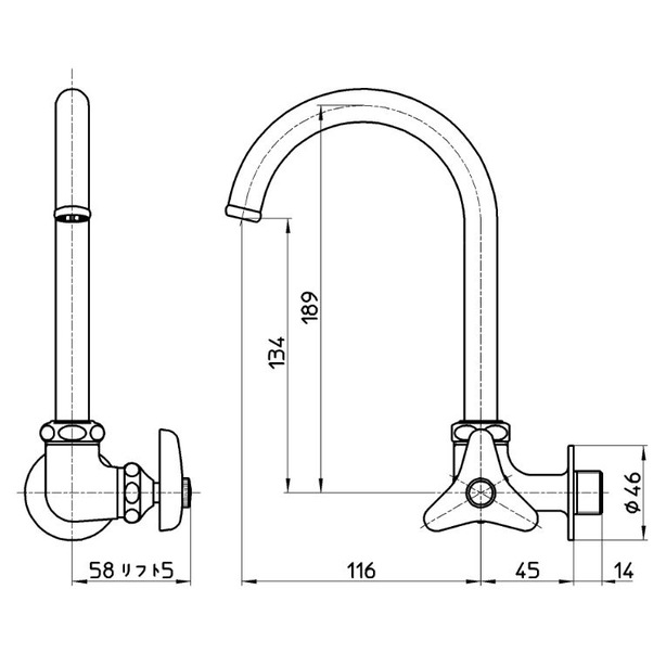 【送料無料】サンエイ SANEI 横形ツル首自在水栓 JA26J-13