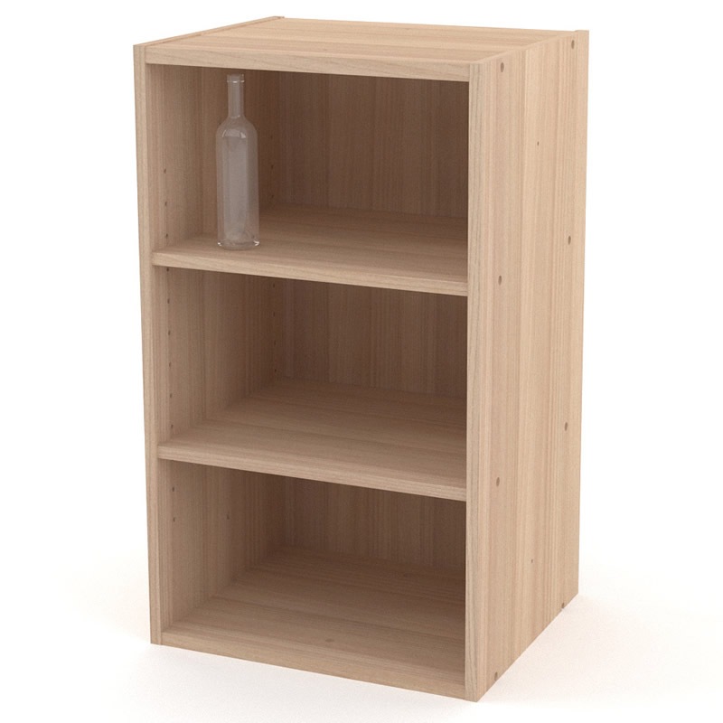 メープル色 本棚 4オープンシェルフ 2引き出し メープル色 本棚 4オープンシェルフ 2引き出し