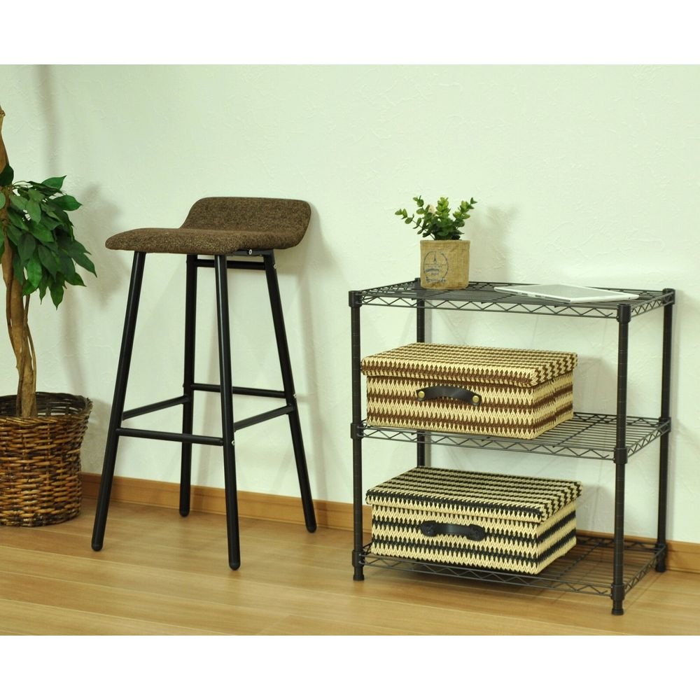 送料無料】エイ・アイ・エス 19φスチールラックセット 3段 ブラウン NS