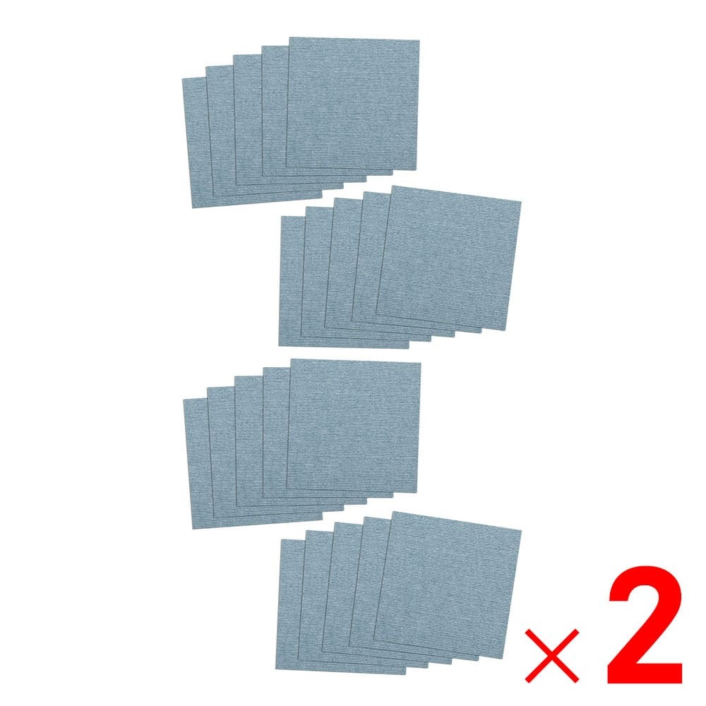 【送料無料】サンコー おくだけ吸着 ペット用撥水タイルマット 30×30cm 同色 メランジブルー 40枚（20枚入×2）セット販売