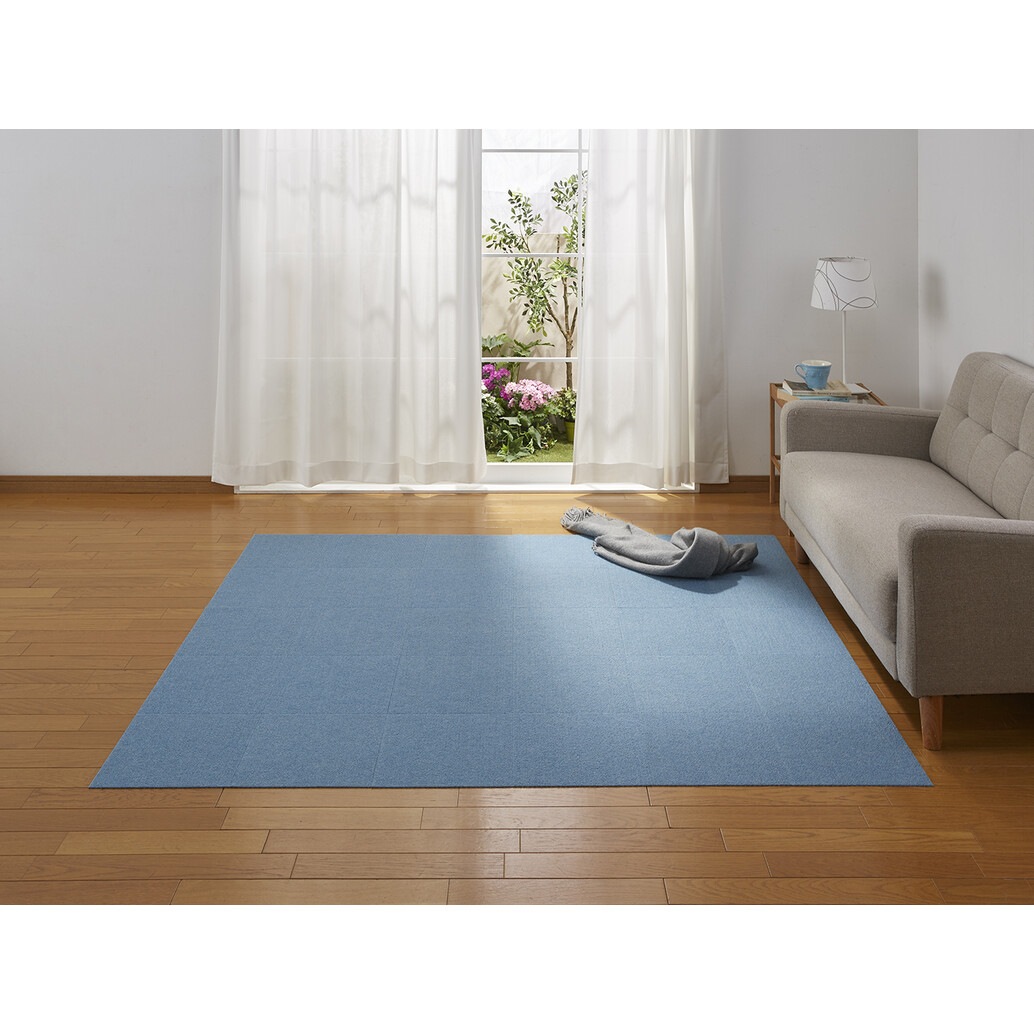 【送料無料】サンコー おくだけ吸着 ペット用撥水タイルマット 30×30cm 同色 メランジブルー 40枚（20枚入×2）セット販売