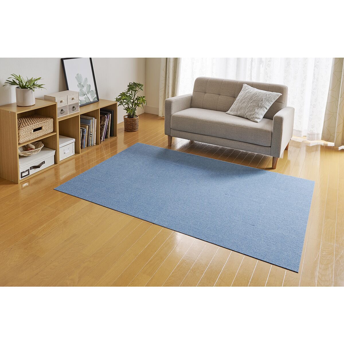 【送料無料】サンコー おくだけ吸着 ペット用撥水タイルマット 30×30cm 同色 メランジブルー 40枚（20枚入×2）セット販売