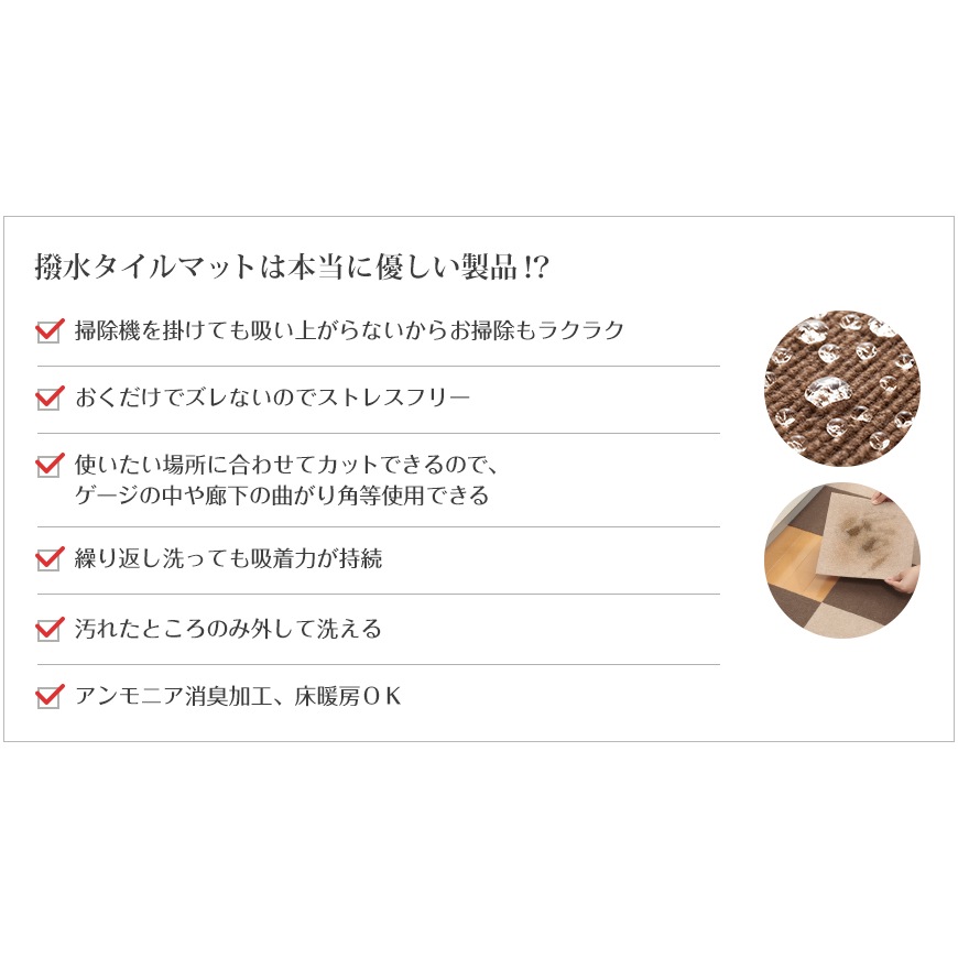 【送料無料】サンコー おくだけ吸着 ペット用撥水タイルマット 30×30cm 同色 メランジブルー 40枚（20枚入×2）セット販売