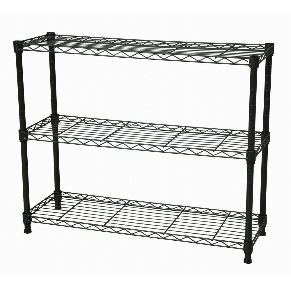 スチールラック　メタルラック　3段　ブラウン