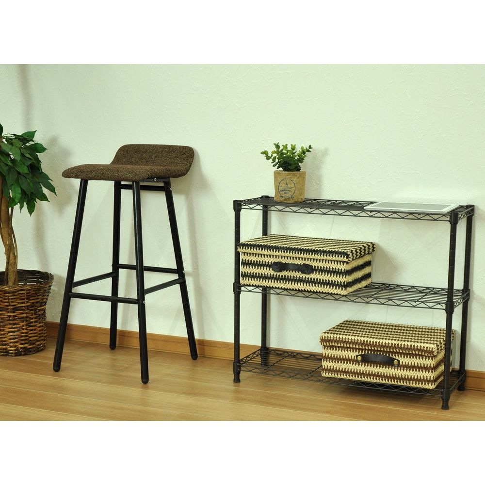 送料無料】エイ・アイ・エス 19φスチールラックセット 3段 ブラウン NS