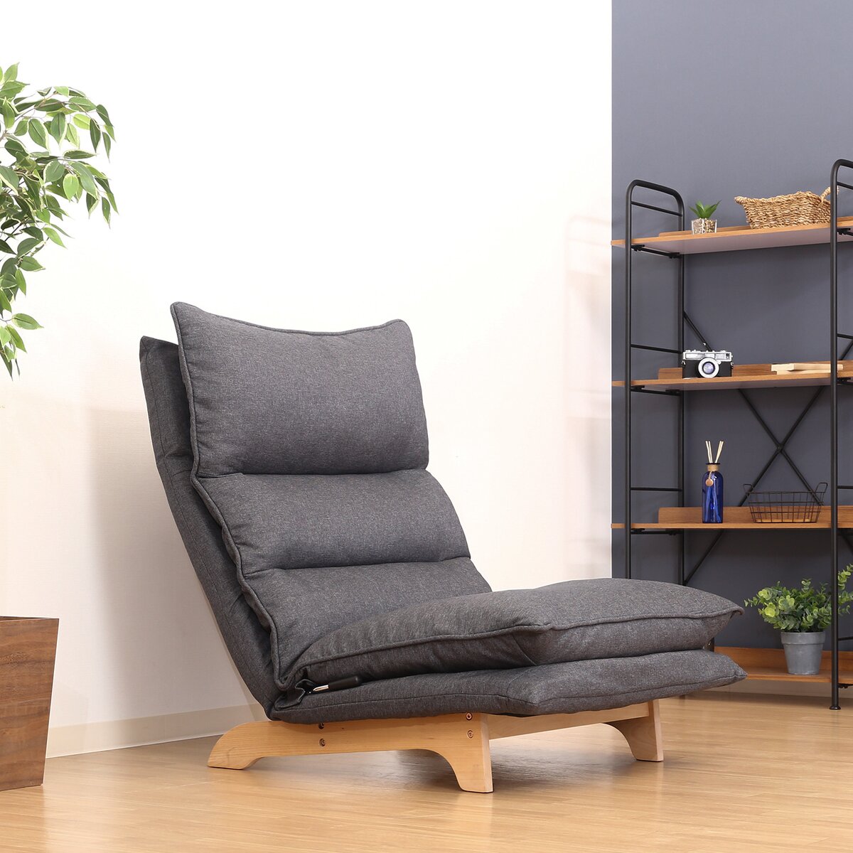 送料無料】不二貿易 ダブルクッション座椅子 フィット2 1P DGY  