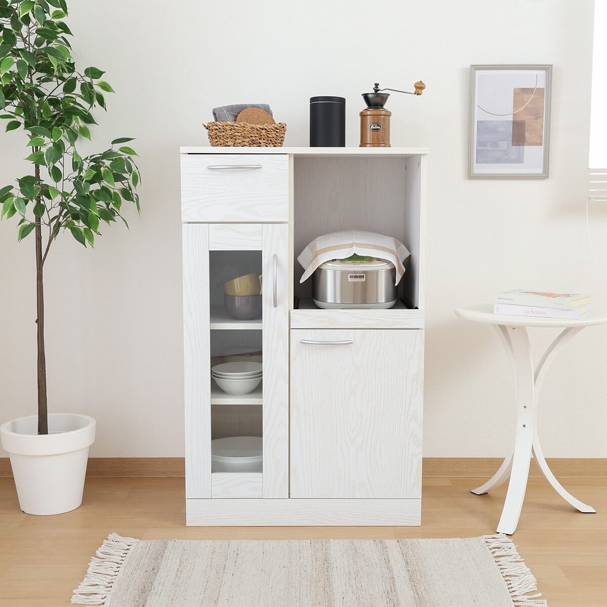 送料無料】不二貿易 キッチンボード オークWH 6540 【メーカー直送・代  