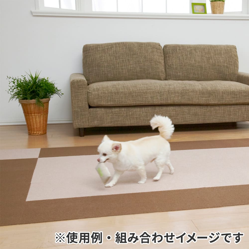 サンコー おくだけ吸着 撥水タイルマット 30×30cm 同色 ブラウン 8枚
