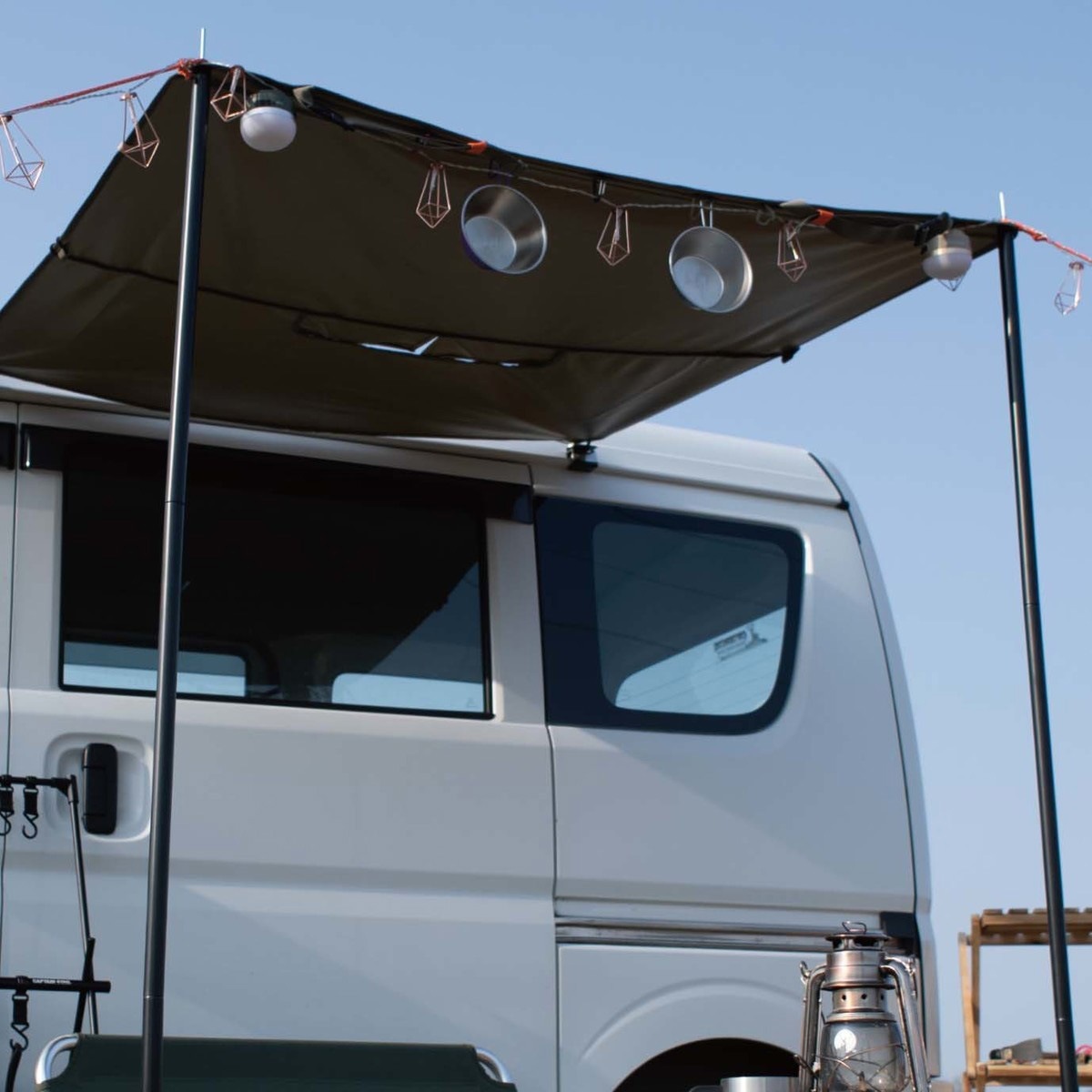 【送料無料】キャプテンスタッグ ビヨンドストレージ マルチリアシートカバー カーキ UP-1077