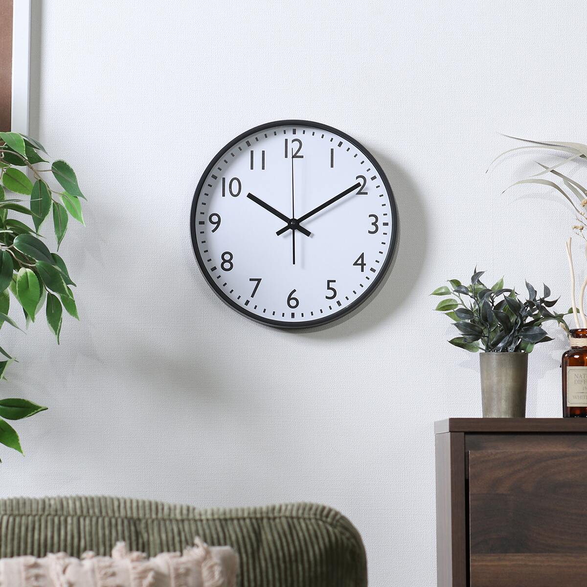 【送料無料】不二貿易 静音式掛時計シンプル 25cm BK 6028 【メーカー直送・代引不可・置配不可・配送地域限定】