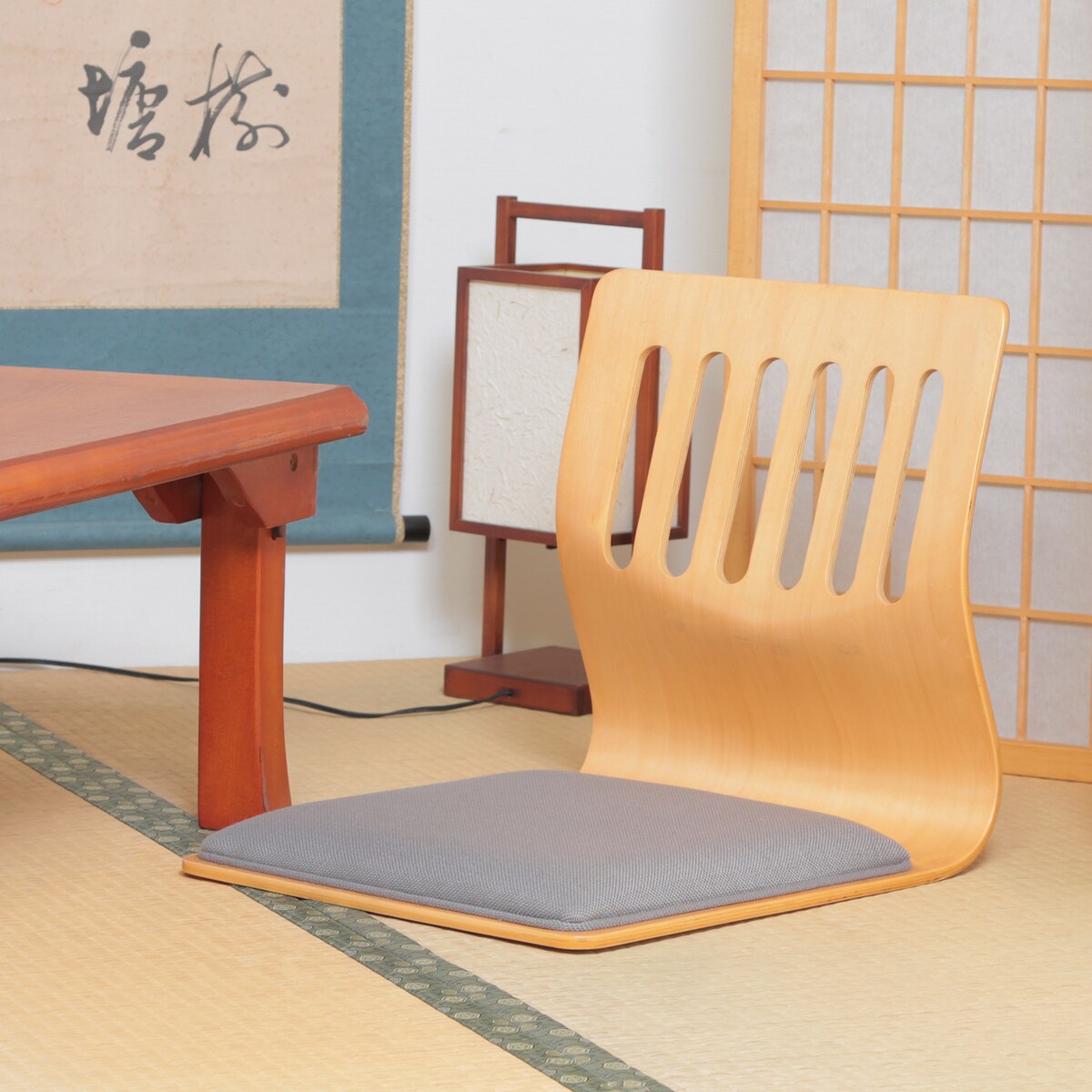 送料無料】不二貿易 和座いすクッション付き NA PY-307BS ×2個