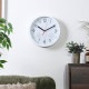 【送料無料】欠品中 次回4月上旬予定 不二貿易 掛時計 温湿度計付 アーバン 25cm WH 8019 【メーカー直送・代引不可・置配不可・配送地域限定】