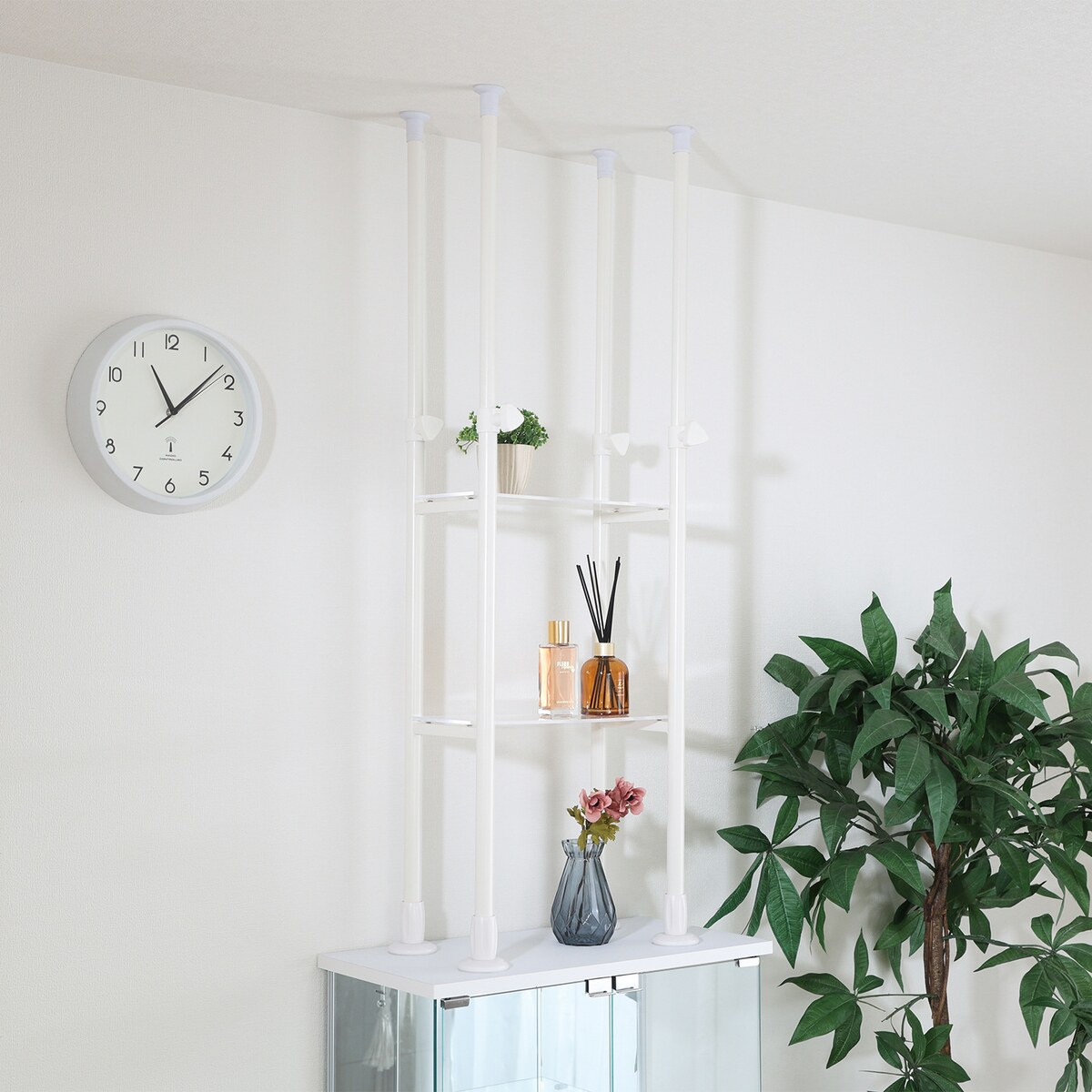 【送料無料】不二貿易 上置き突っ張りシェルフ BAAL WH CW2716-C0 【メーカー直送・代引不可・置配不可・配送地域限定】