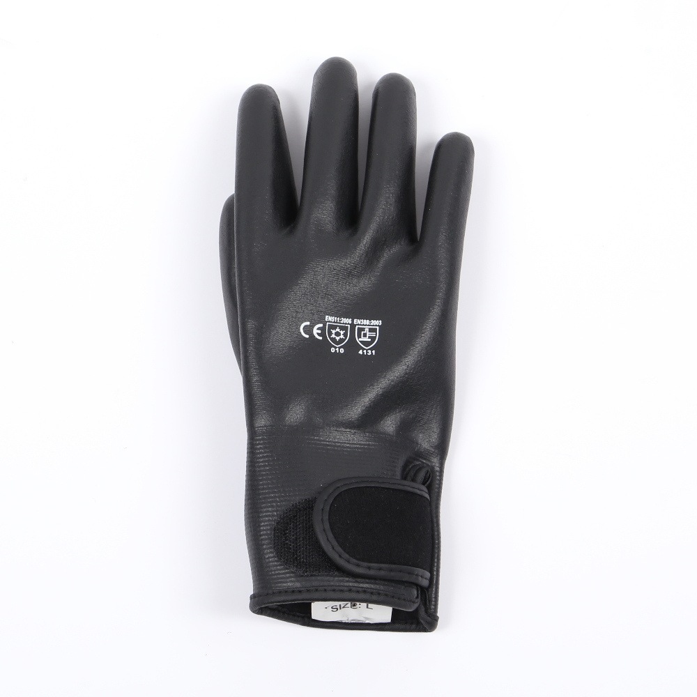 送料無料】ジプロア 作業手袋 防寒ニトリル手袋 マジック付き ブラック