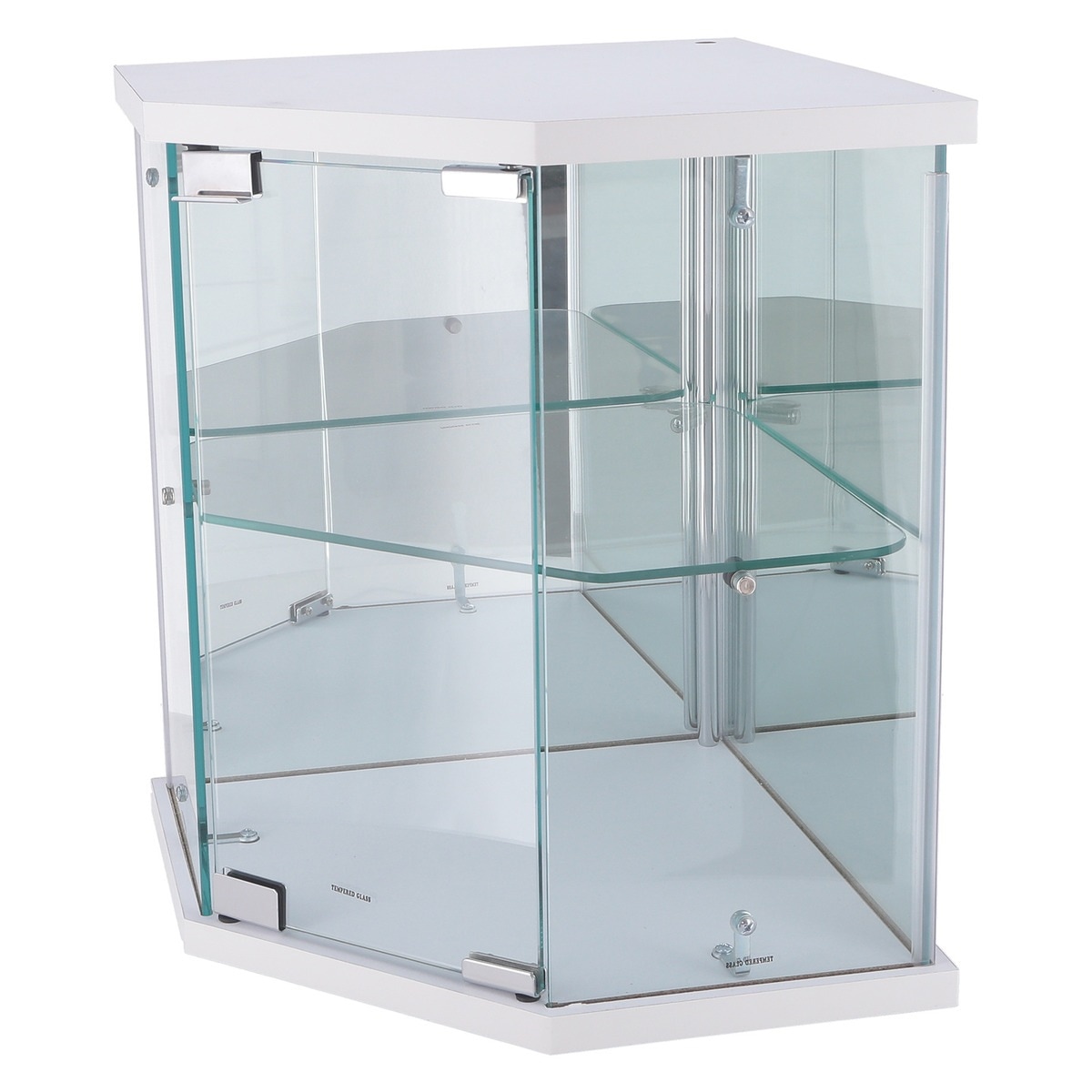 送料無料】不二貿易 卓上ガラスコレクションケース コーナー WH G309