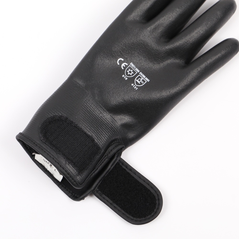 送料無料】ジプロア 作業手袋 防寒ニトリル手袋 マジック付き ブラック