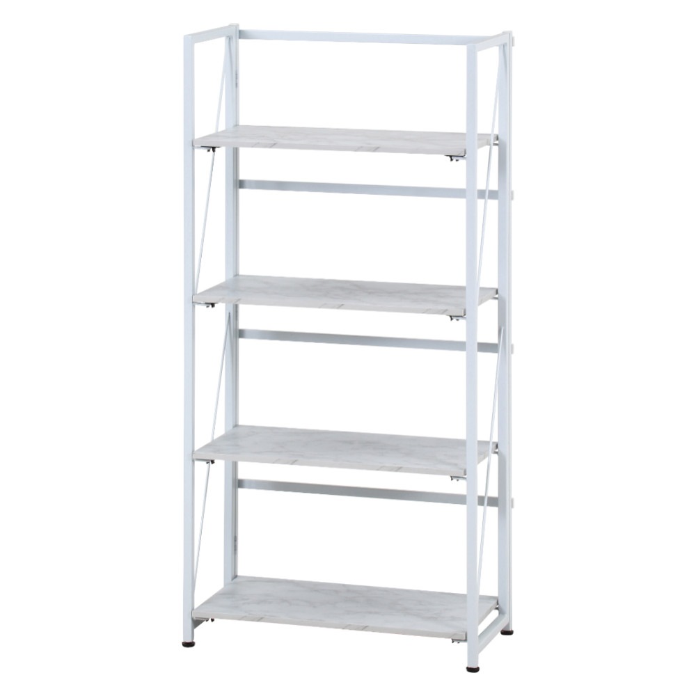 送料無料】不二貿易 折りたたみシェルフ アロン4段 ストーン FBC985-B  