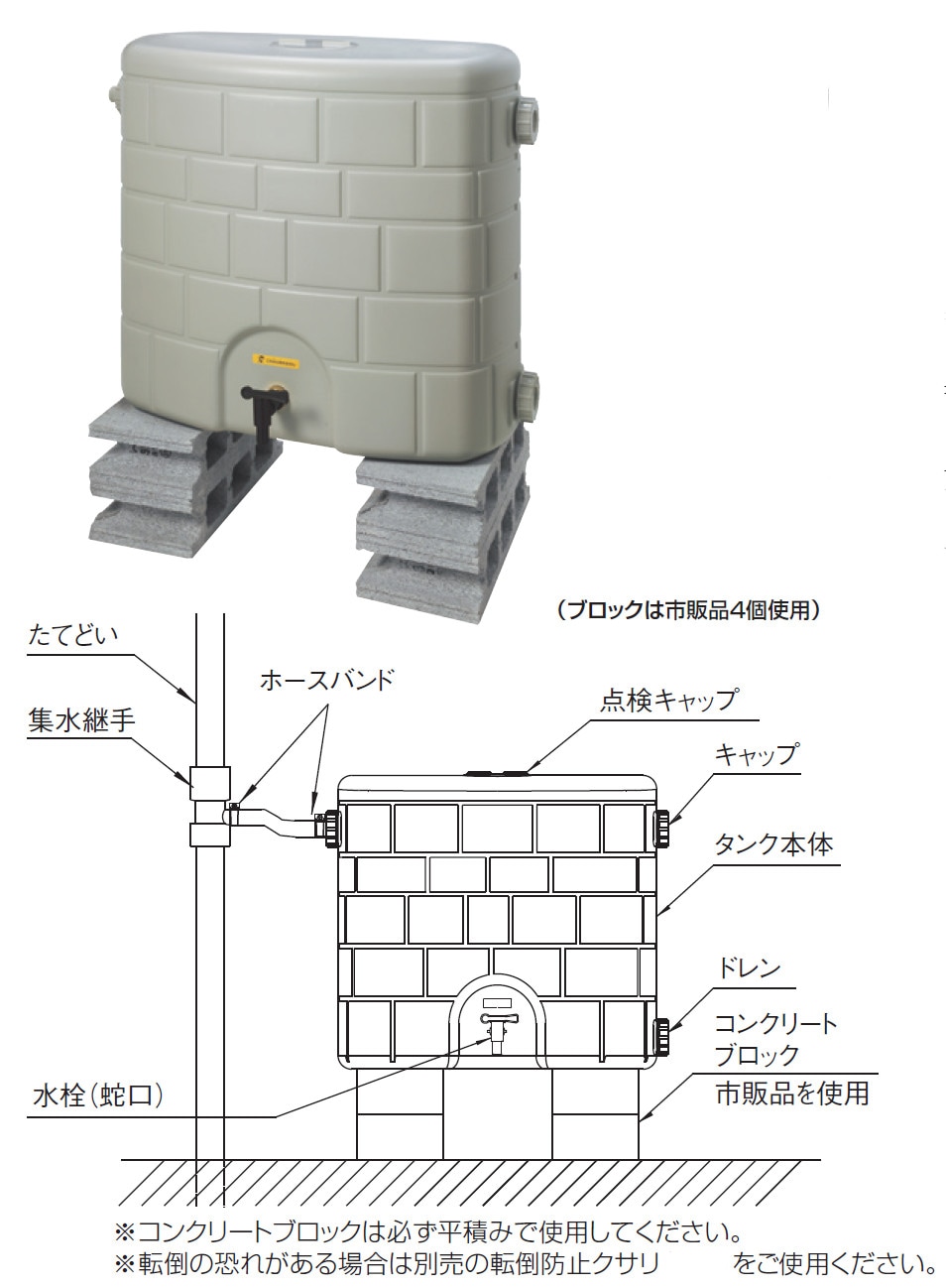 【送料無料】タキロン 雨水貯留タンク 雨音くん 120リットル