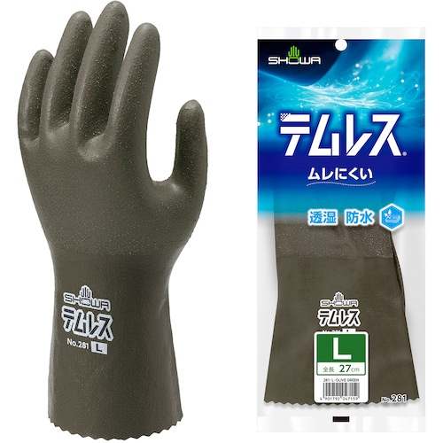 ショーワグローブ テムレス オリーブグリーン Lサイズ NO281-L-OG