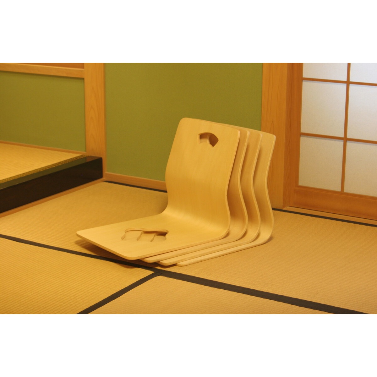 送料無料】不二貿易 和座イス ナチュラル 6221HNA ×4個 セット販売
