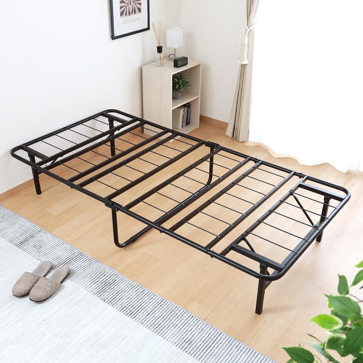 【送料無料】不二貿易 工具不要折りたたみパイプベッド easy BK 【メーカー直送・代引不可・置配不可・配送地域限定】