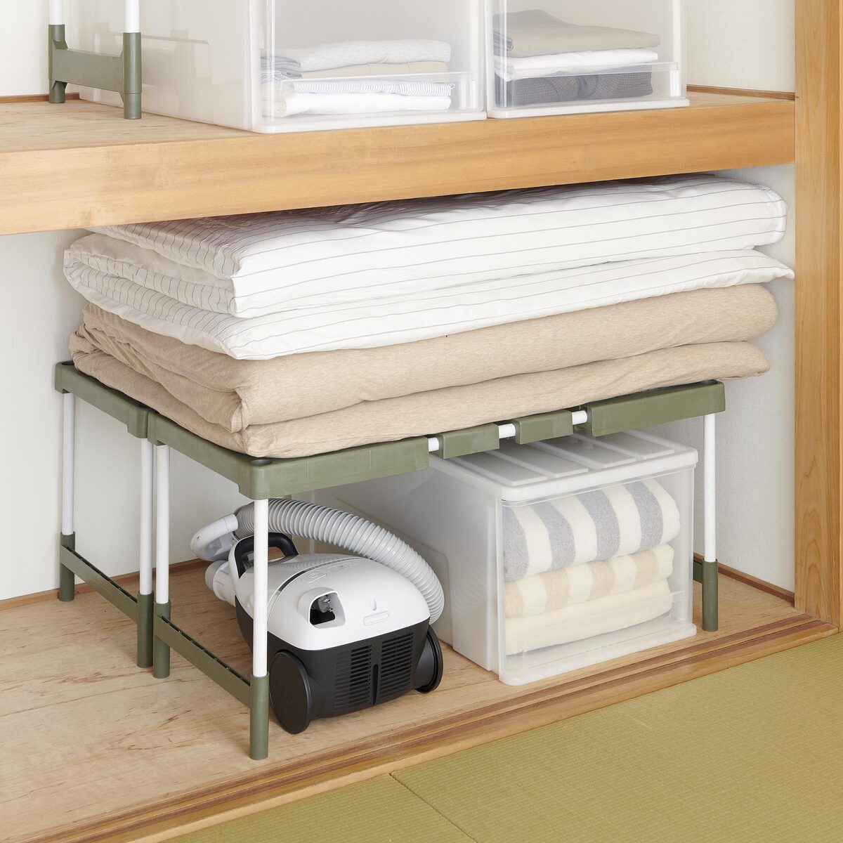 木製ラック 支柱（4本）物置棚1/2 ℹ️必ずすのこ部分ご購入下さい