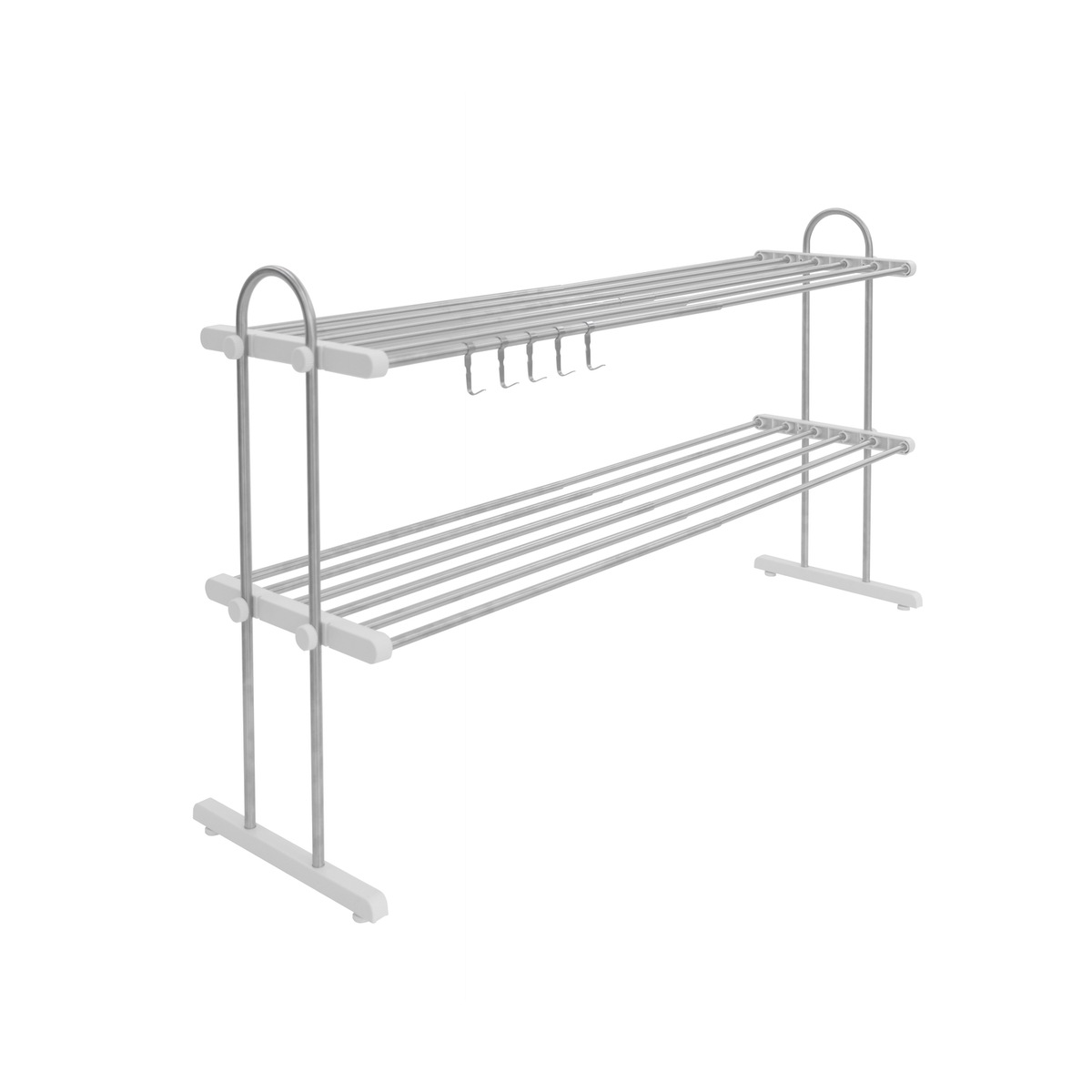 送料無料】田窪工業所 伸縮置き棚 2段幅 52~91cm フック付 PP2-90LS