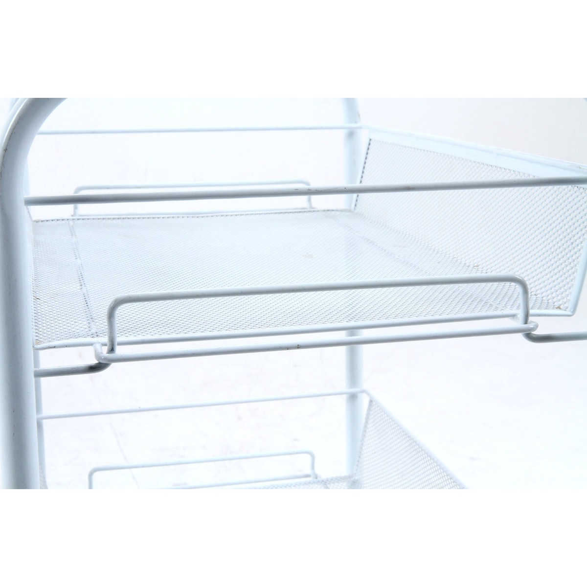 【送料無料】不二貿易 メッシュ トローリー4段WH LD01-629-1 【メーカー直送・代引不可・置配不可・配送地域限定】