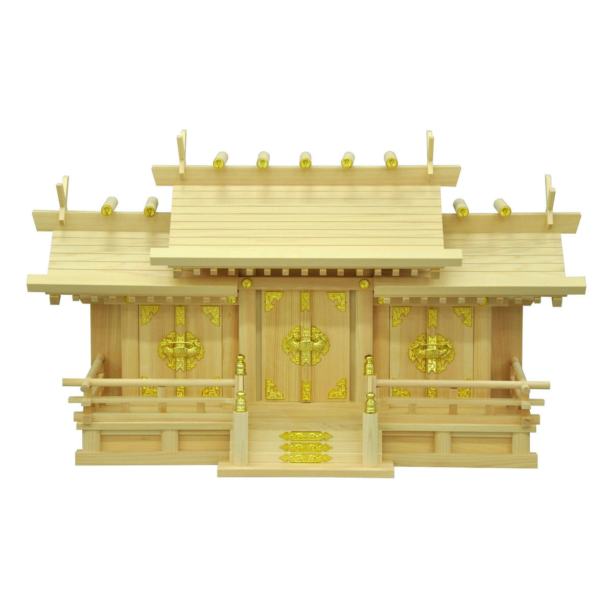 【送料無料】欠品中 次回2月上旬入荷予定 エイ・アイ・エス 国産 お神札が簡単に入る神棚 三社大謙信 NA 【メーカー直送・代引不可・置配不可】