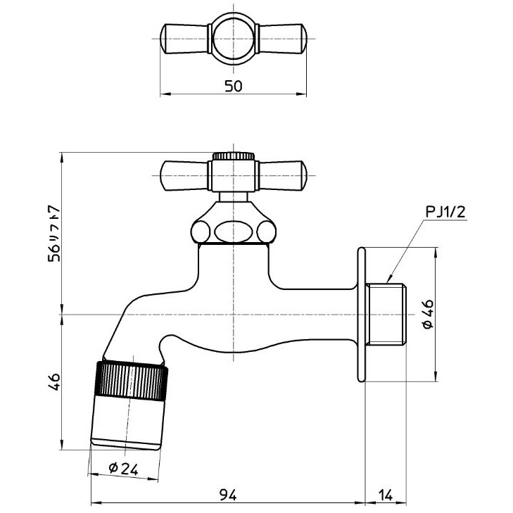 【送料無料】サンエイ SANEI ガーデン水栓 一文字ハンドル 固定コマ仕様 Y1811B-13