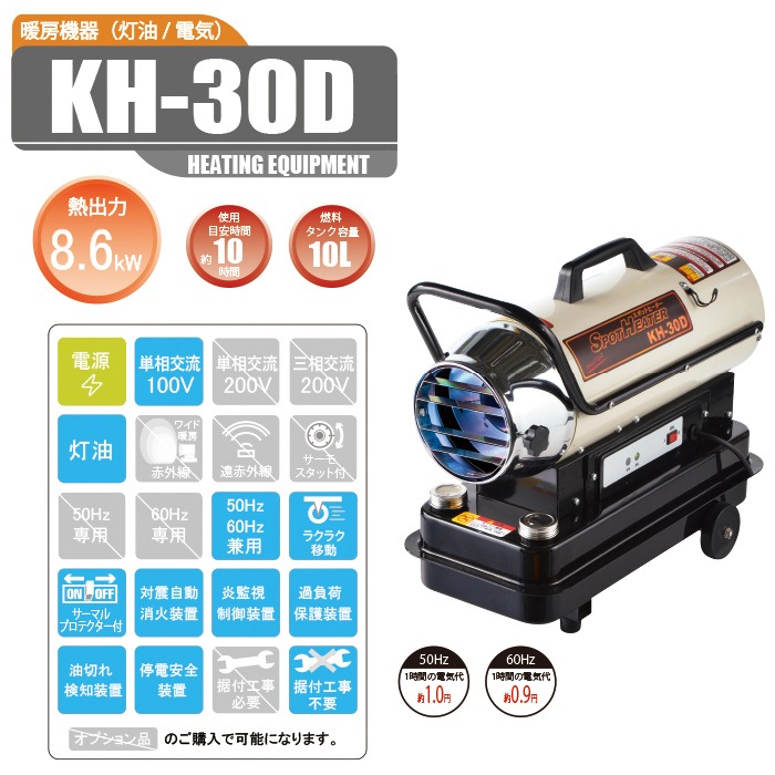 ナカトミ スポットヒーター KH-30D 50/60Hz兼用 取り壊さ