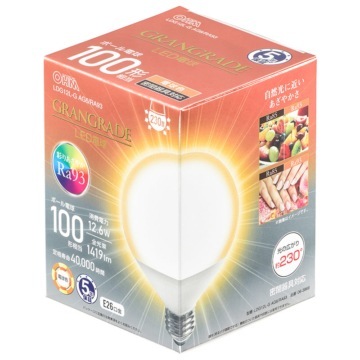オーム電機 LED電球 ボール電球形 E26 100形相当 電球色 LDG12L-G/RA93 
