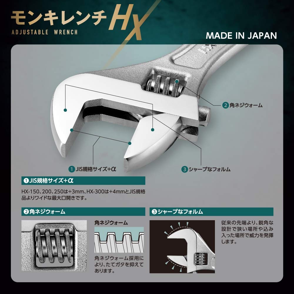 大きめモンキーレンチ   工具 トップ工業 TOP モンキレンチ HX-200H | 工具,作業工具,モンキー