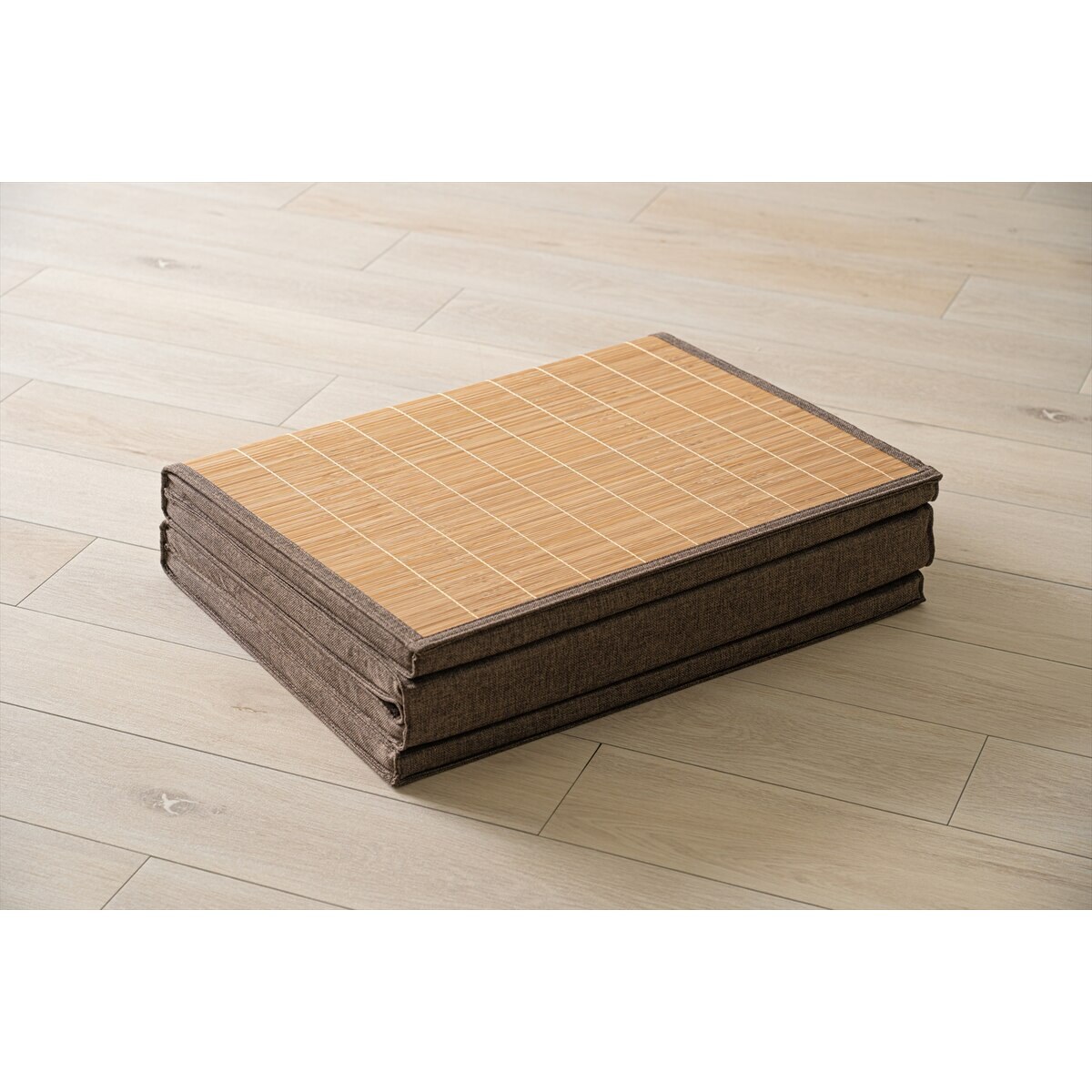 【送料無料】竹マット プレーン 四つ折り 約60×180cm 冷感 ブラウン 【メーカー直送・代引不可・置配不可・配送地域限定】