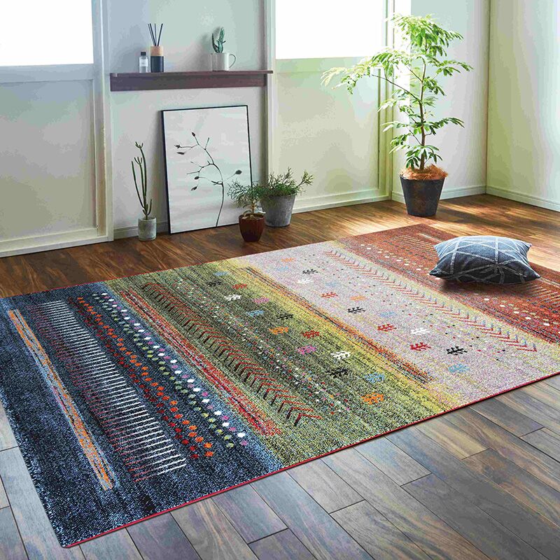 送料無料】トルコ製 ウィルトンラグ マリア 133×190cm グリーン 耐久性