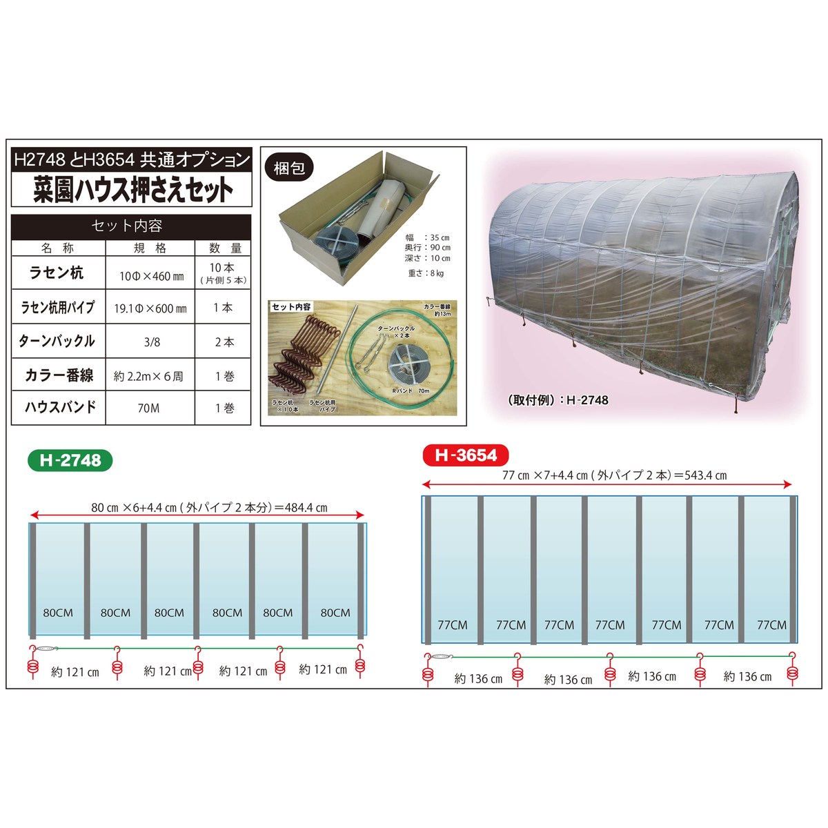 送料無料】南栄工業 菜園ハウス押さえセット HPO-2736 | 園芸・農業