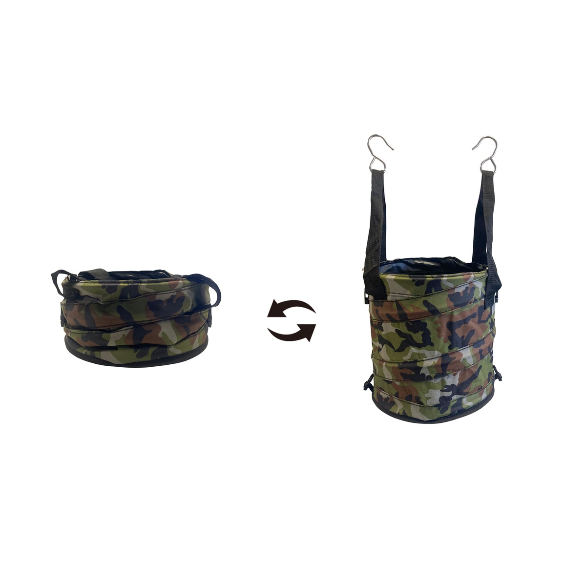 ワークマスター 電工バケツ スプリングバック ラウンド型 迷彩 27cm WM