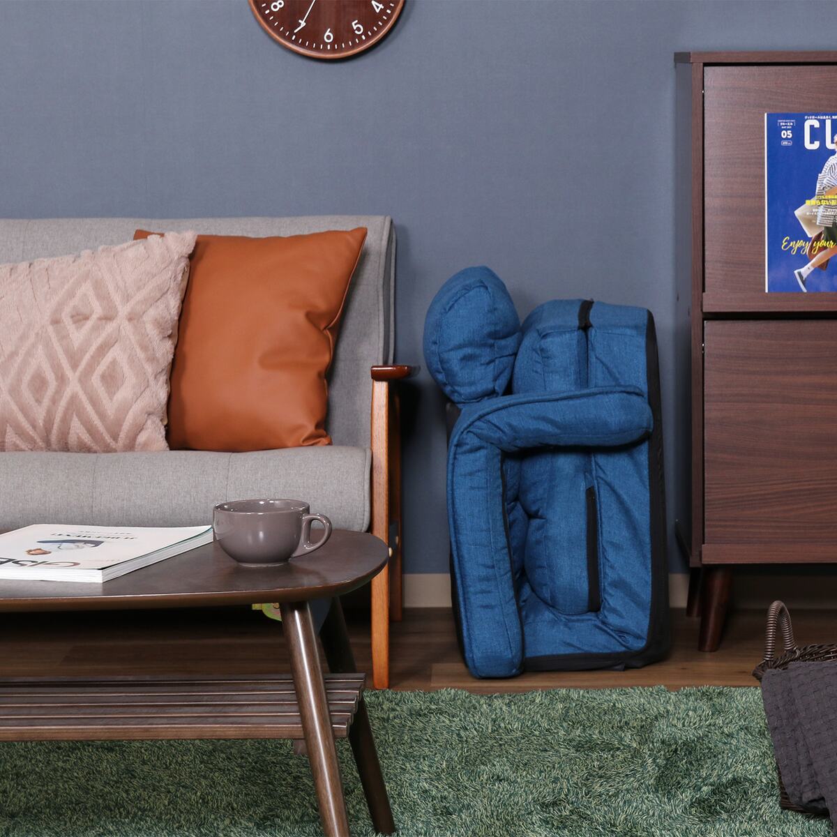 送料無料】欠品2月中旬入荷予定 不二貿易 4WAY座椅子 0212 ネイビー