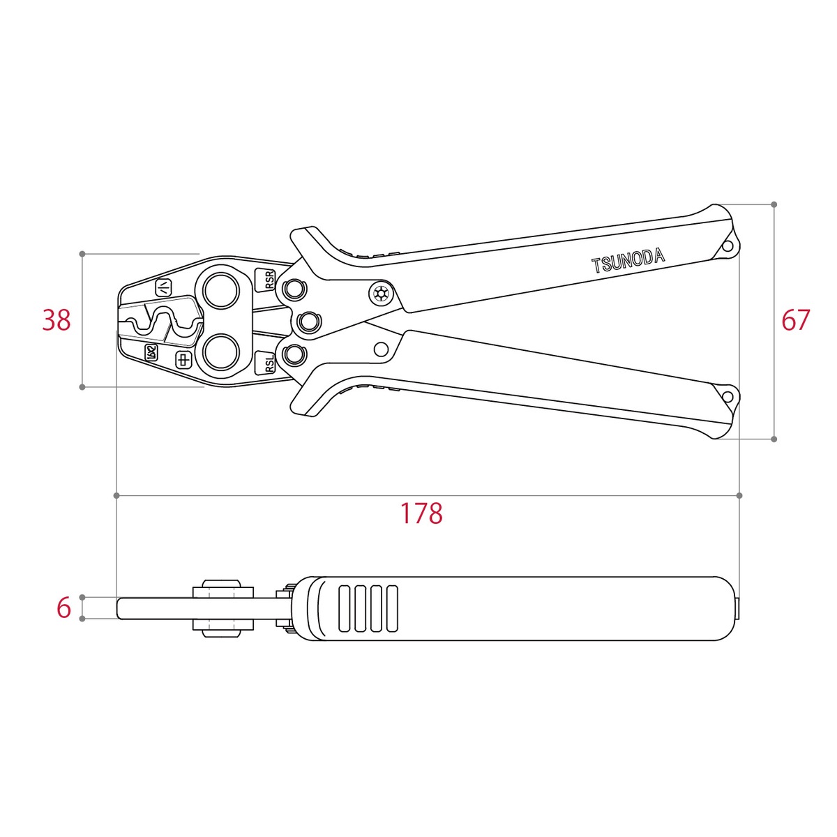 送料無料】ツノダ 圧着工具 リングスリーブ用 TP-RS | 工具,作業工具