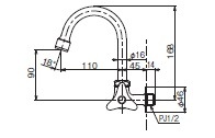 【送料無料】TOTO 単水栓 自在水栓  T131AUN13C